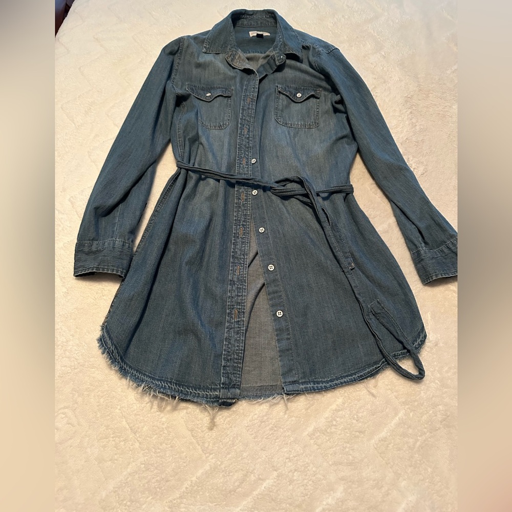 Universal Thread Denim  Button-Up Shirt Dress with Belt